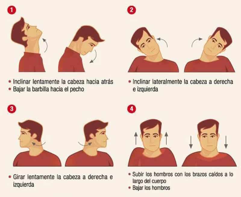 Ejercicios para cuello y hombros para quitar una contractura en el cuello